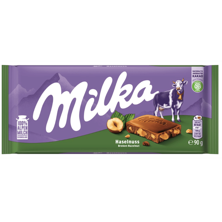 Milka Broken Hazelnut Chocolate Bar