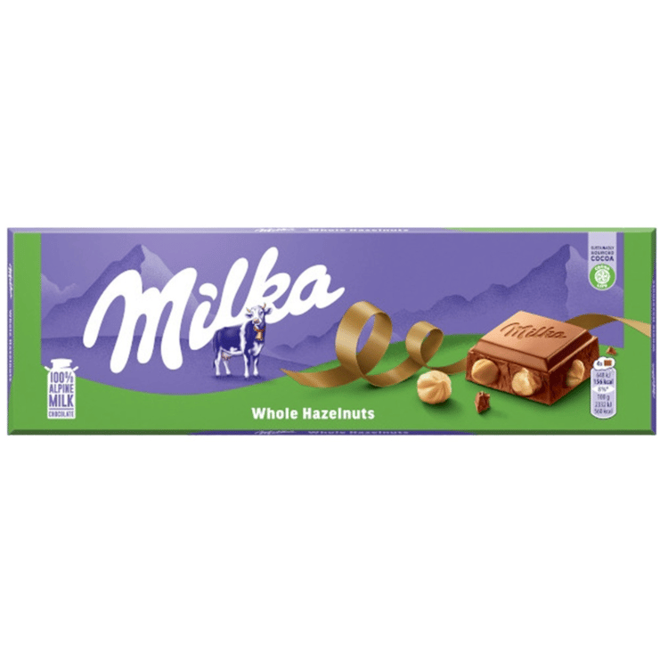 Milka Milk Chocolate Whiteh Whole Nuts Large