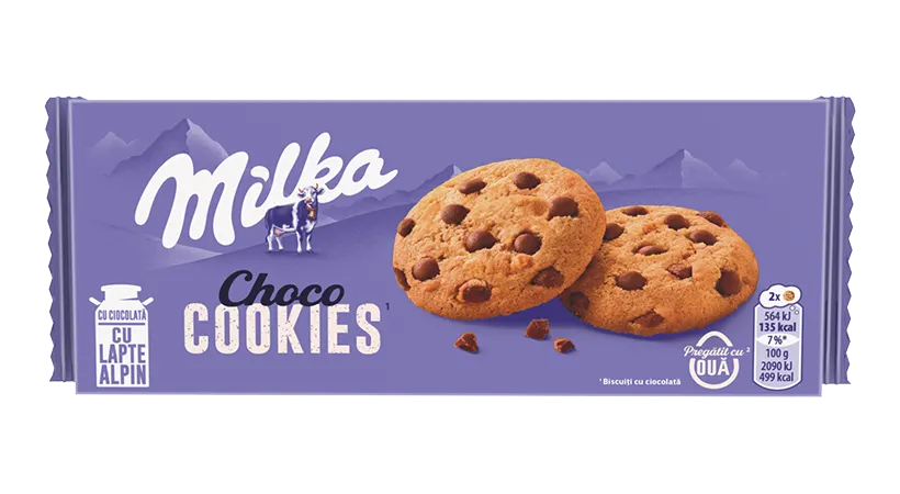 Milka Biscuiți cu bucățele de ciocolată 135g