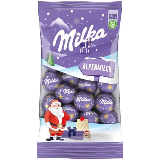 Milka Christmas Balls Alpine Milk 100g original retail packaging