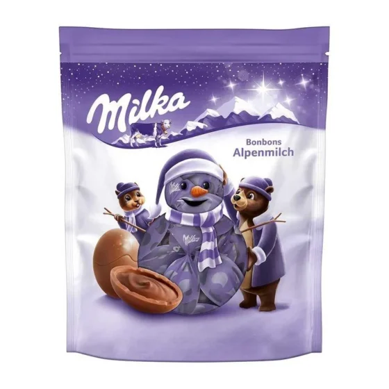 Milka Christmas Bonbons Alpine Milk 86g product packaging
