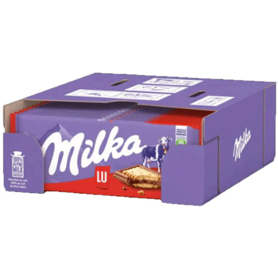 Milka LU chocolate case box packaging