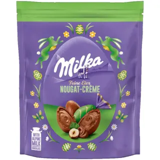 Milka Fine Eggs Nougat Creme package photograph