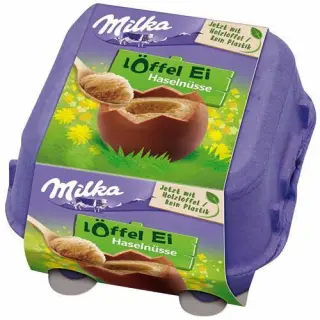 Milka Löffel Ei Hazelnut Cream 136g retail package
