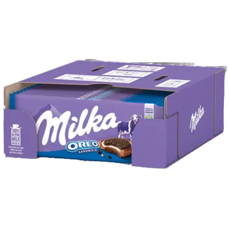 Milka Oreo Sandwich 16-bar case packaging