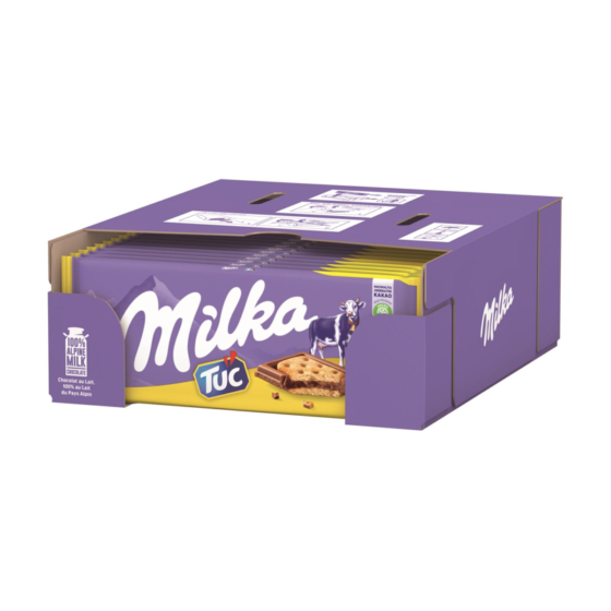 Milka TUC chocolate case box packaging
